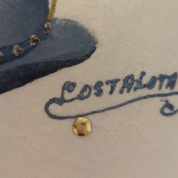 Vintage 80s Southwestern single stitch puffy paint sequin top - Picture 3 of 10